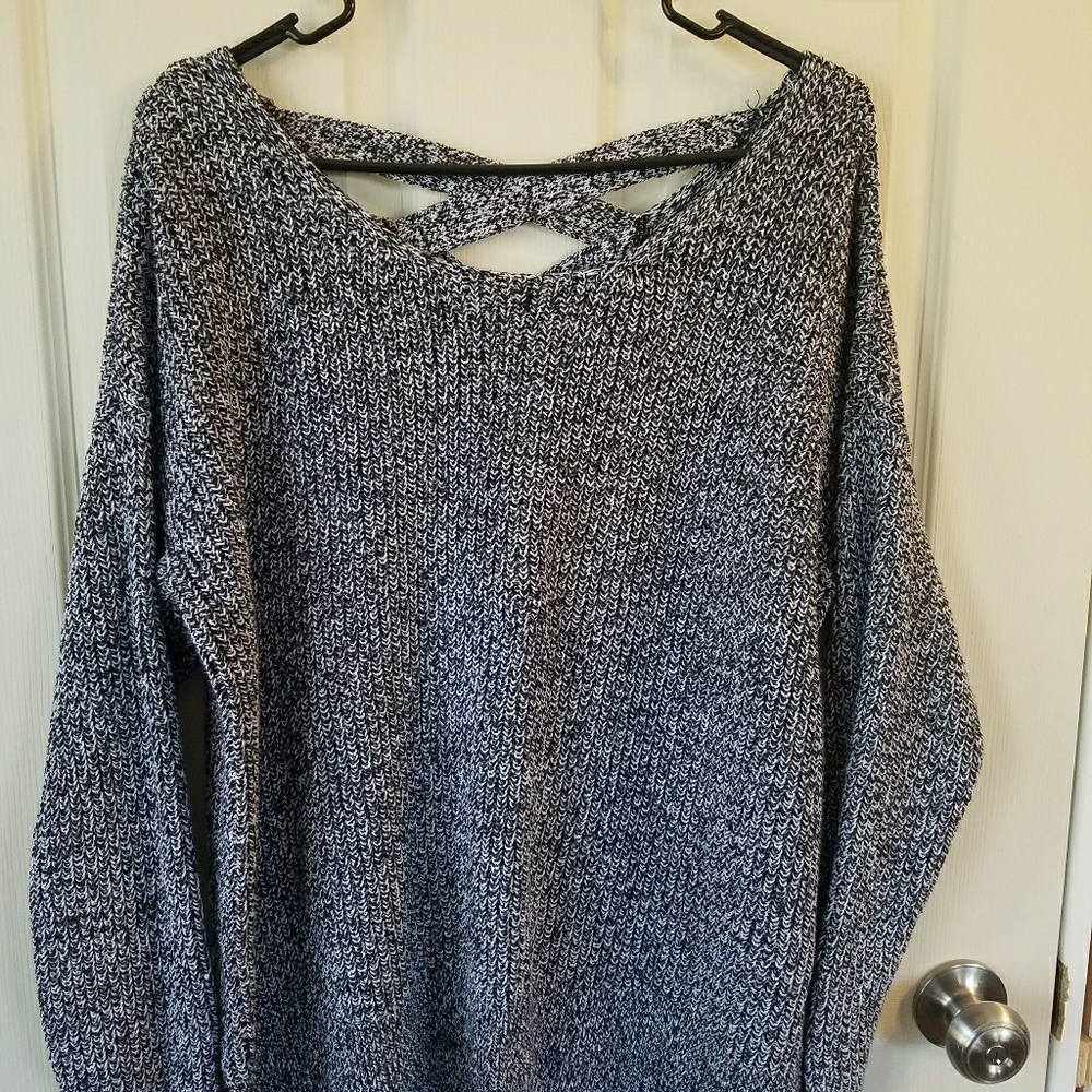 Lane Bryant black and white sweater